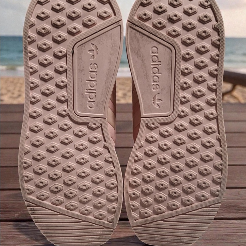 Adidas Women's Soft Pink Mesh Sneakers - Picture 5 of 6